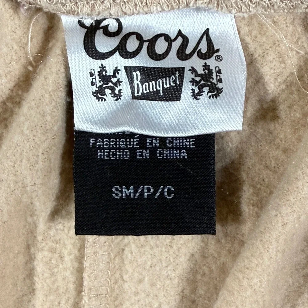 Coors Banquet Rodeo Graphic Sweat Shorts Men Small Tan Western Cowboy Americana